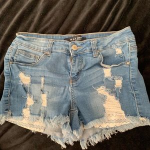 Wax jean shorts